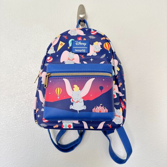 NEW Loungefly Disney Dumbo The Elephant Circus Icons Mini Backpack Blue Pink main image 10